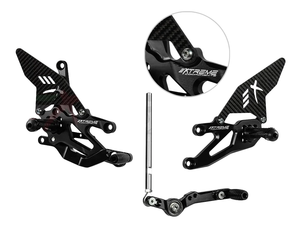 Commandes Reculées GP EVO carbone noir EXTREME COMPONENTS - Yamaha R7 - Image 1